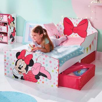 Detská posteľ Ourbaby Minnie Mouse bed with storages biela ružová 140x70 cm