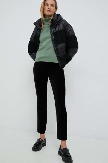 Nohavice Lauren Ralph Lauren dámske, čierna farba, priliehavé, vysoký pás