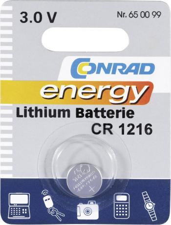 Conrad energy CR1216 gombíková batéria  CR 1216 lítiová 25 mAh 3 V 1 ks