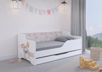 Detská posteľ s chrbtom LILU 160 x 80 cm - Medveď  BEAR posteľ A - ľavá strana (zábrana)