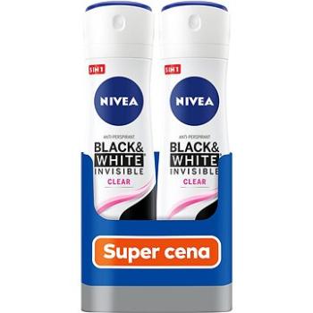 NIVEA Black & White Invisible Clear Spray antiperspirant 2×  150 ml (9005800363509)