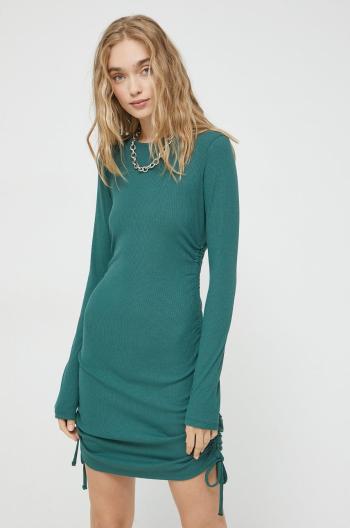 Šaty Hollister Co. zelená farba, mini, priliehavá