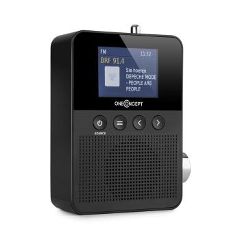 OneConcept Plug+Play DAB, rádio do zásuvky, DAB+/FM, BT, TFT displej, čierne