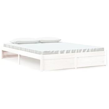Rám postele biely masívne drevo 160 × 200 cm, 814960