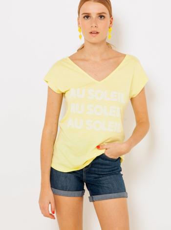 Žlté tričko s potlačou CAMAIEU