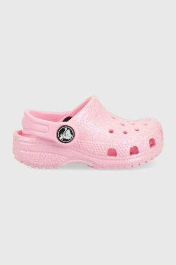 Detské šľapky Crocs ružová farba