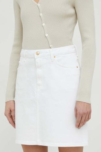 Dievčenská sukňa Tommy Hilfiger biela farba, mini, rovný strih