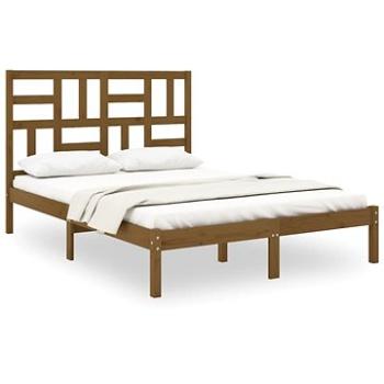 Rám postele medovo hnedý masívne drevo 120 × 200 cm, 3105948