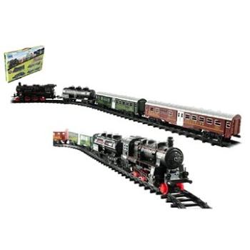 Vlak + 3 vagóny s koľajnicami (8592190124632)