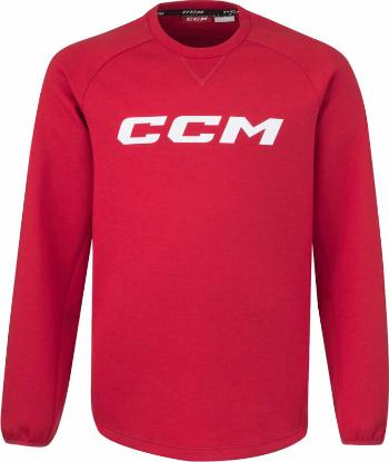 CCM Locker Room Fleece Crew YTH Red Dlhé rukávy-Mikina XS YTH