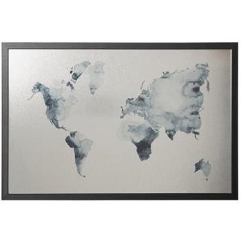 VICTORIA „World Map strieborná, s čiernym rámom (MM03451160)