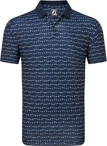 Footjoy Flag Banner Print Navy M Polo košeľa