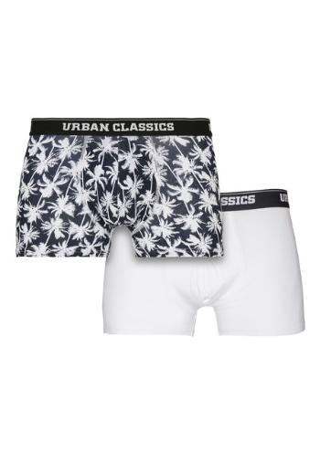Urban Classics Men Boxer Shorts Double Pack palm aop+white - XXL