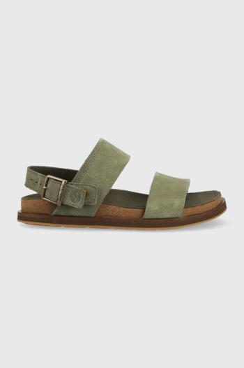 Semišové šľapky Timberland Amalfi Vibes pánske, zelená farba, TB0A5PZZ9911