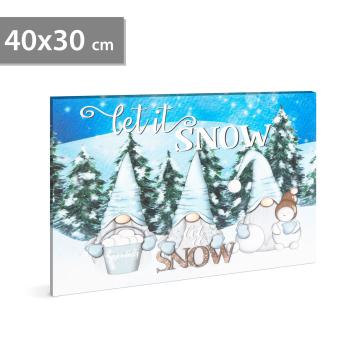 LED obraz - "Let it snow" - 2 x AA, 40 x 30 cm