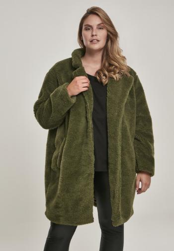 Urban Classics Ladies Oversized Sherpa Coat olive - 3XL