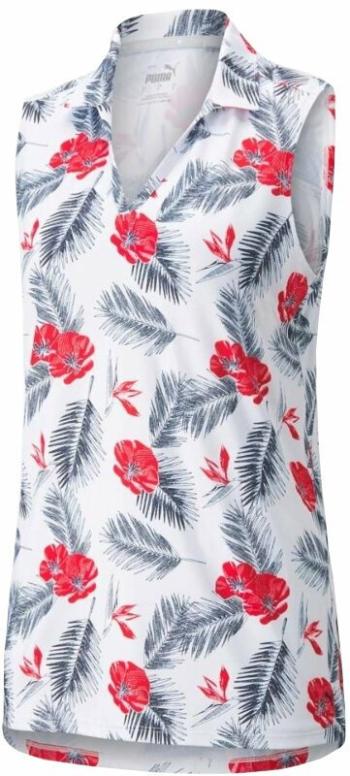 Puma Cloudspun Paradise Sleeveless Polo Bright White/Festival Fuchsia S