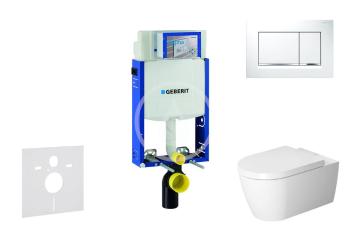 GEBERIT - Kombifix Modul na závesné WC s tlačidlom Sigma30, biela/lesklý chróm + Duravit ME by Starck - WC a doska, Rimless, SoftClose 110.302.00.5 NM5
