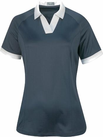 Callaway Womens Short Sleeve V-Placket Colourblock Polo Odyssey Grey XS