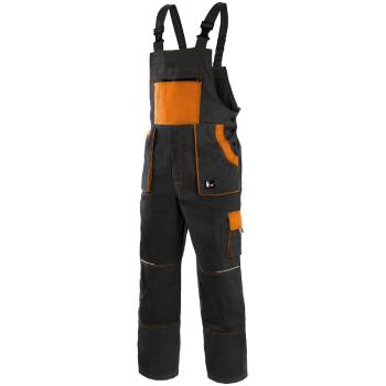Canis Pracovné nohavice s náprsenkou CXS LUXY ROBIN - Čierna / oranžová | 52