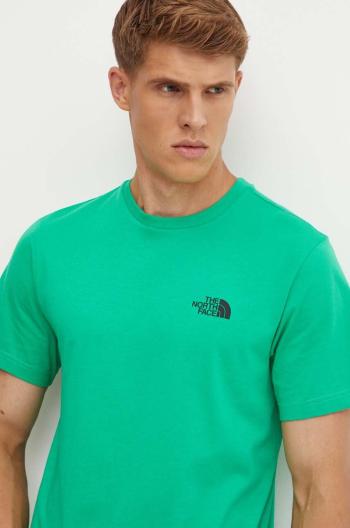 Tričko The North Face M S/S Simple Dome Tee pánske, zelená farba, s potlačou, NF0A87NGPO81