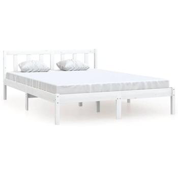 Rám postele biely masívna borovica 135 × 190 cm UK Double, 810058