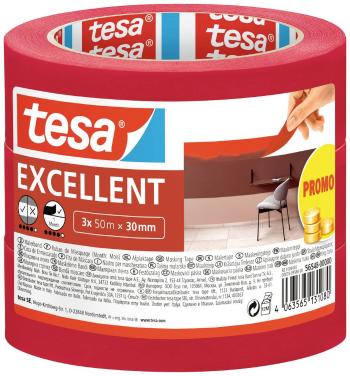 tesa EXCELLENT 56548-00000-00 krepová lepiaca páska  červená (d x š) 50 m x 30 mm 3 ks