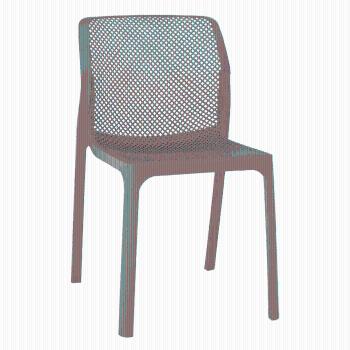 Stohovateľná stolička, sivohnedá taupe/plast, LARKA RP1, rozbalený tovar