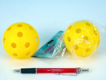 Floorball lopta plast priemer 7cm asst 2 farby v sáčku