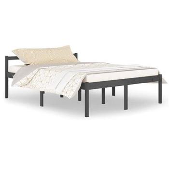 Rám postele sivý masívna borovica 150 × 200 cm King, 810621