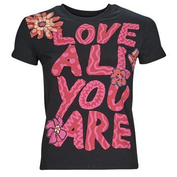 Desigual  Tričká s krátkym rukávom TS_LOVE ALL YOU ARE  Čierna