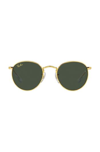 Detské slnečné okuliare Ray-Ban Round Kids zelená farba, 0RJ9547S