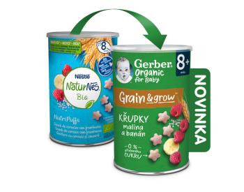 GERBER Organic chrumky s malinami a banánom 35 g