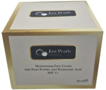 Just Pearls Hydratačný pleťový krém s perlovým práškom a kyselinou hyalurónovou SPF-15 50 ml