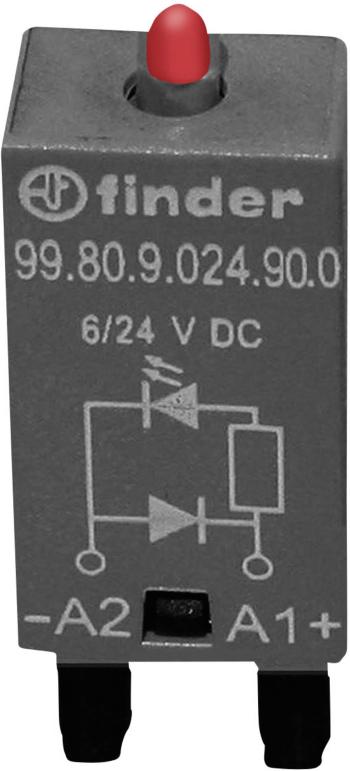 Finder zasúvací modul s diódou S nulovou diódou, s LED diódou 99.80.9.024.90.0 Farby svetla (LED svietidlo): červená Vho