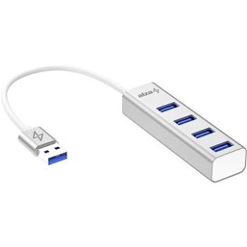 AlzaPower AluCore USB-A (M) na 4× USB-A (F) strieborný (APW-HAA4A1S)