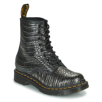 Dr. Martens  1460 Gunmetal Wild Croc Emboss  Polokozačky Čierna