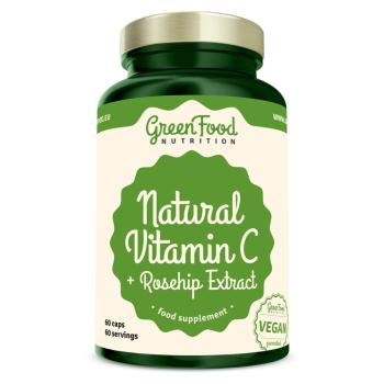 GREENFOOD NUTRITION Natural vitamín C + extrakt zo šípok 60 kapsúl