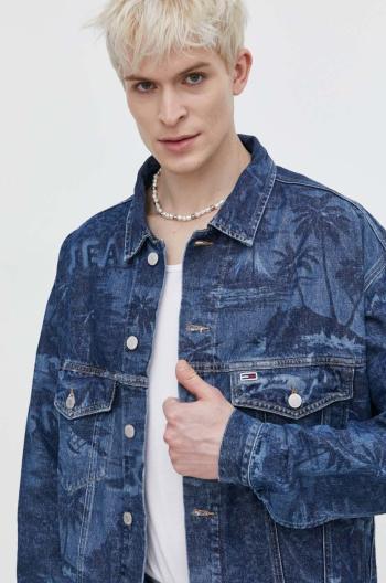 Rifľová bunda Tommy Jeans pánska, tmavomodrá farba, prechodná, DM0DM18971