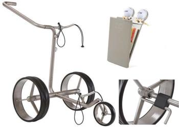 Jucad Junior Steel 3-Wheel Deluxe SET Silver Manuálny golfový vozík