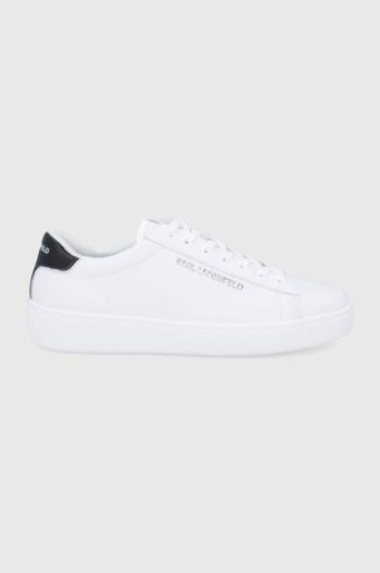 Kožená obuv Karl Lagerfeld Kupsole Iii biela farba
