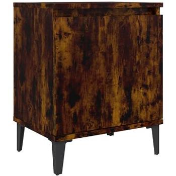 SHUMEE Nočný stolík s kovovými nohami dymový dub 40 × 30 × 50 cm, 813116