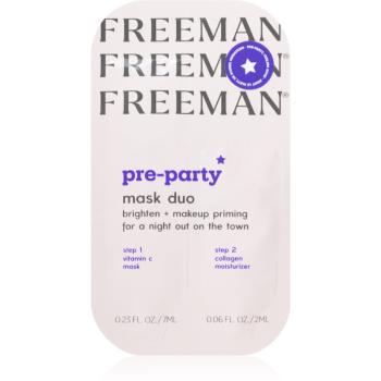 Freeman Pre-Party rozjasňujúca pleťová maska duo 9 ml