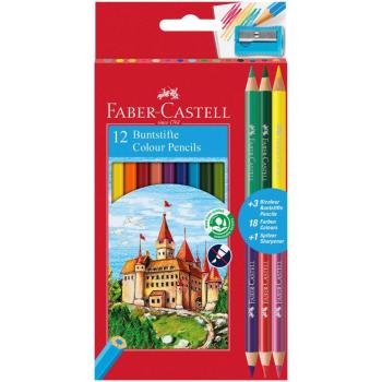 FABER-CASTELL PASTELKY CASTELL 12 FAREBNE SET+3 BI-COLOR