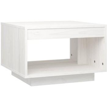 SHUMEE Konferenčný stolík biely 50 × 50 × 33,5 cm masívne borovicové drevo, 808504