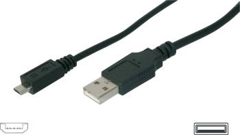 Digitus #####USB-Kabel USB 2.0 #####USB-A Stecker, #####USB-Micro-B Stecker 1.80 m čierna