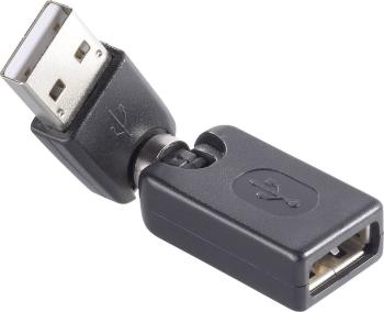 USB adaptér RENKFORCE 1x USB 2.0 zástrčka ⇔ 1x USB 2.0 zásuvka, čierna, pozlátený