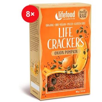 Lifefood CRACKERS cibuľové s dyňovými semienkami RAW BIO – 8 ks (1061)