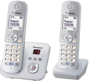 Panasonic KX-TG6822 Duo DECT, GAP bezdrôtový analógový telefón  záznamník, handsfree strieborná, sivá