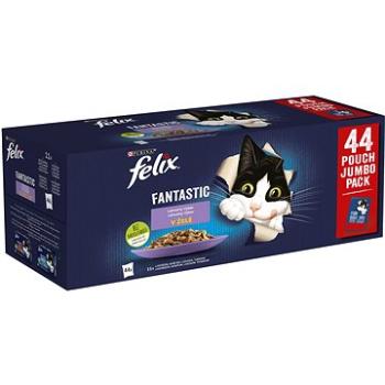 Felix Fantastic s hovädzím, kuraťom, lososom, tuniakom v želé 44× 85 g (7613039931950)